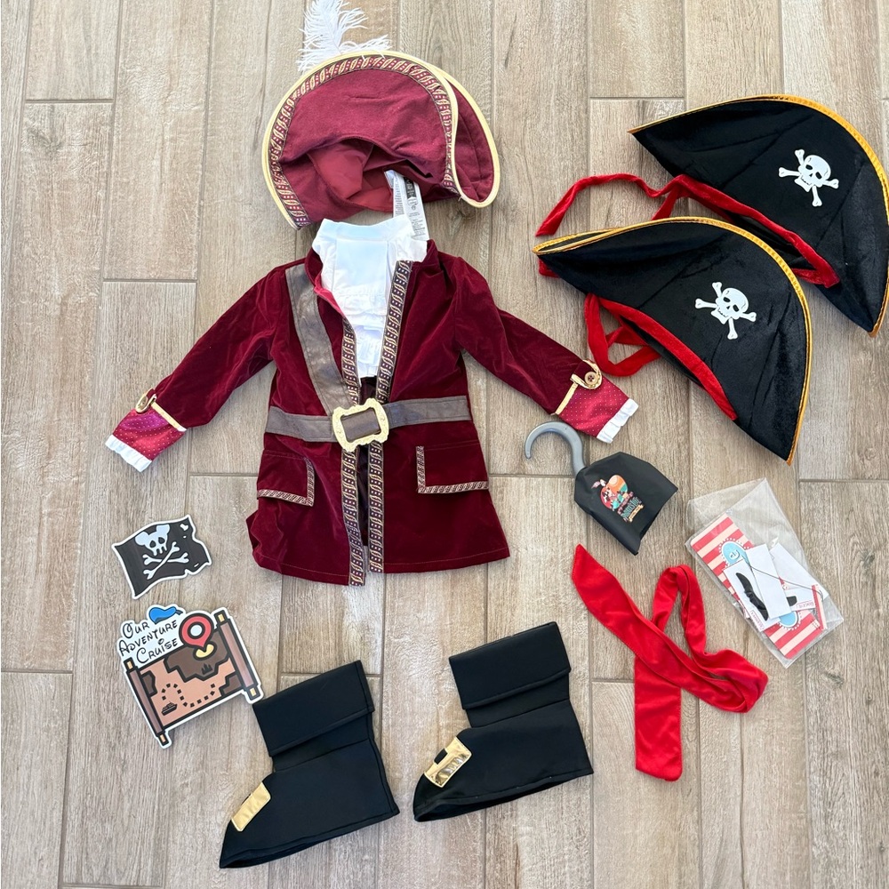 Pirate Adventure Kids Costume Set - Red and Black